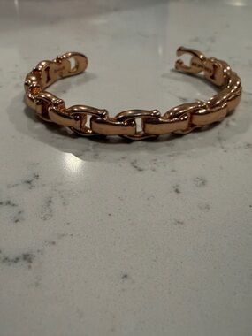 COACH Chunky Chain Cuff Bracelet in Rose Gold